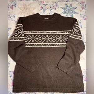 Y2K 90s Aeropostale Brown and White Sweater